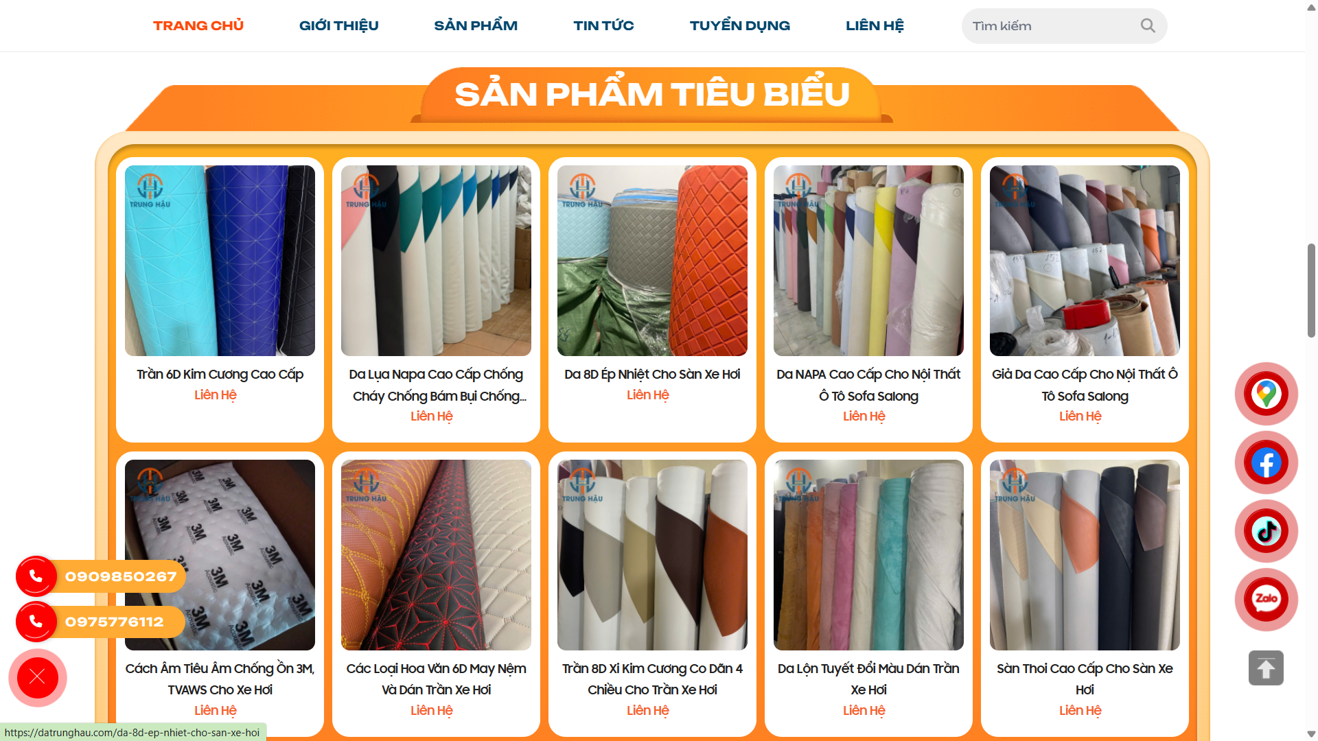 Da Trung Hau SEO optimized leather industry website