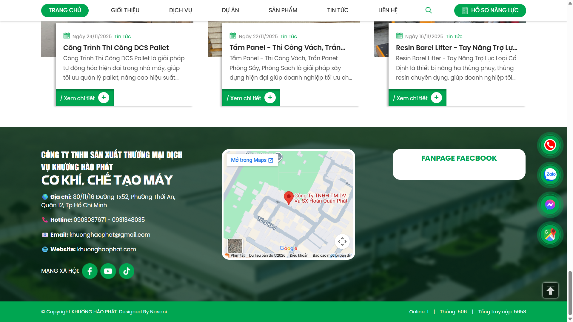 Khuong Hao Phat SEO optimized industrial engineering website