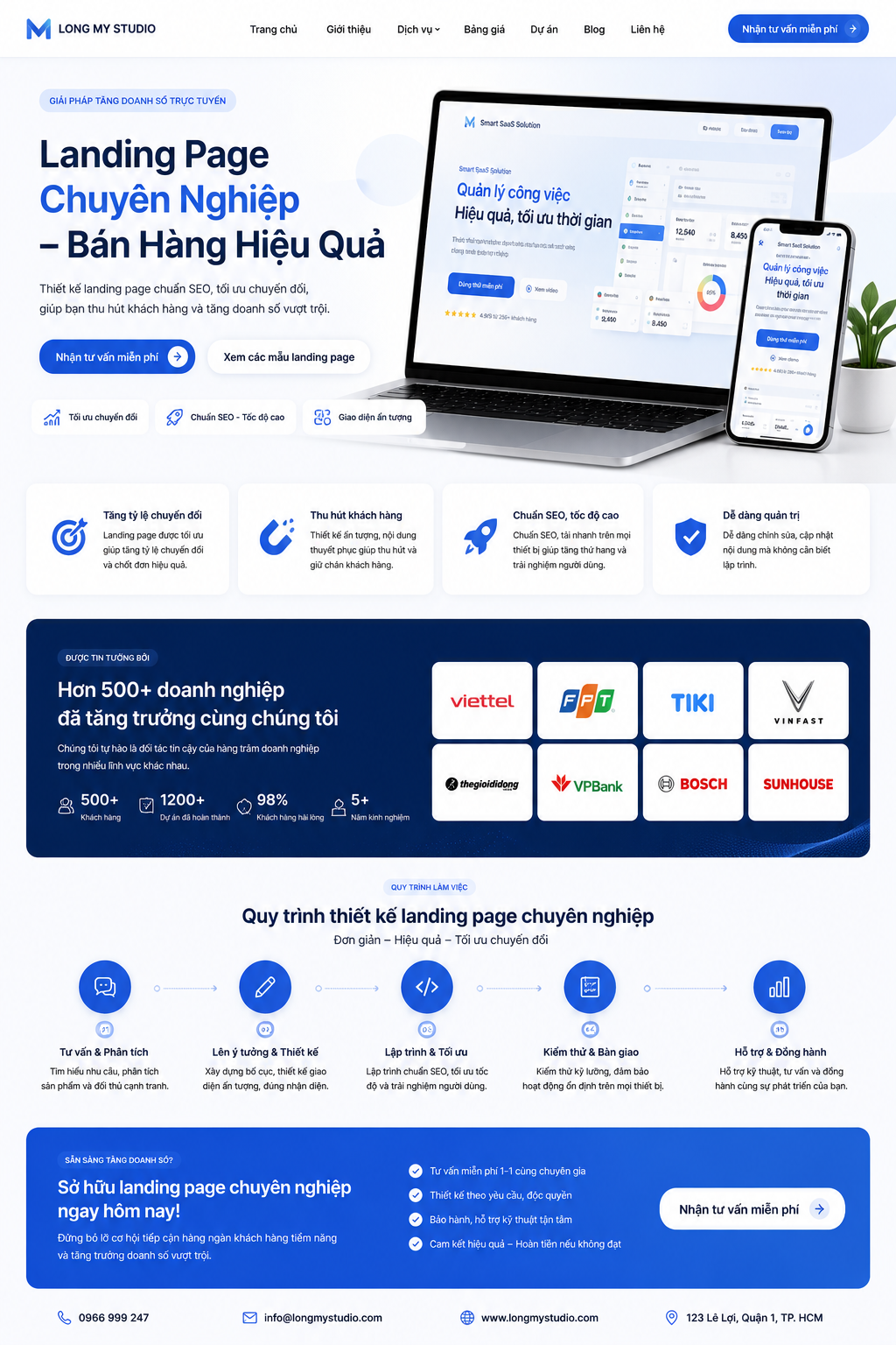 Landing Page Chuyên Nghiệp tăng tỷ lệ chuyển đổi khách hàng