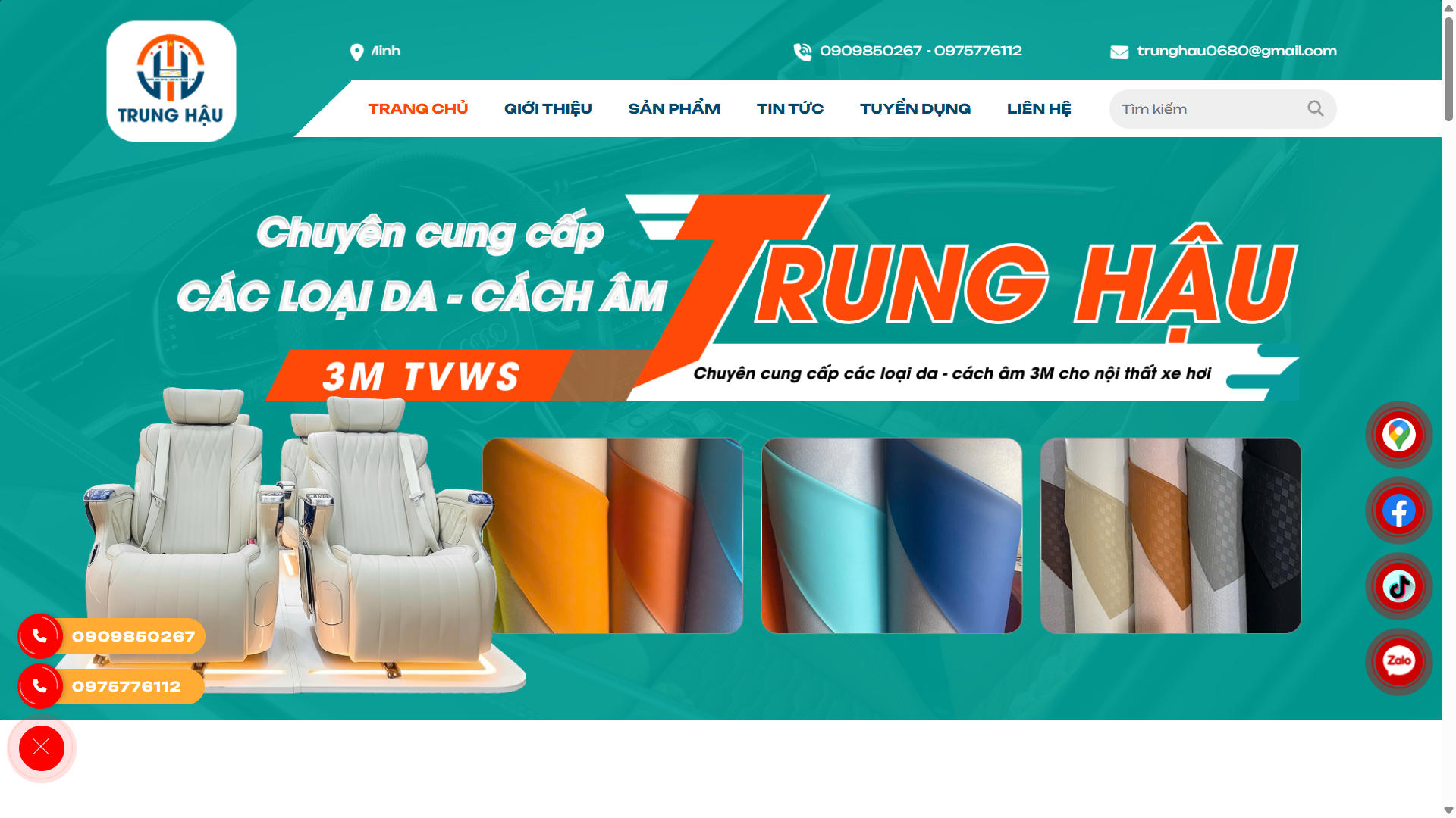 Da Trung Hau leather and industrial leather supplier website