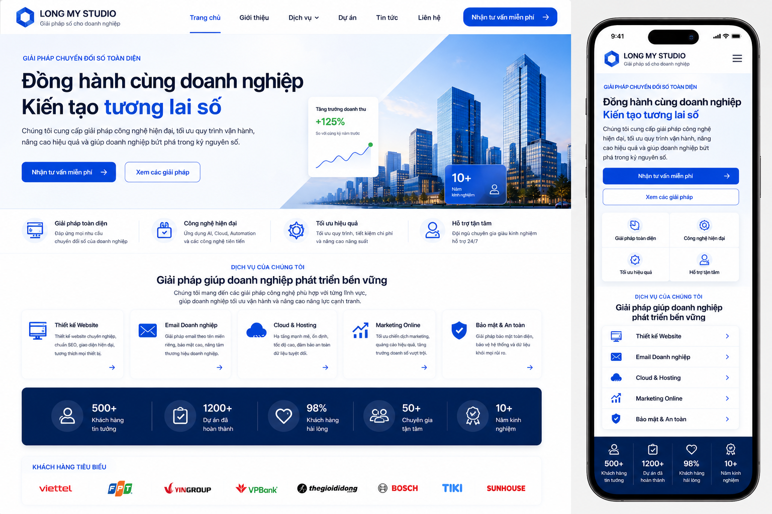 Website Doanh Nghiệp responsive mobile chuẩn SEO