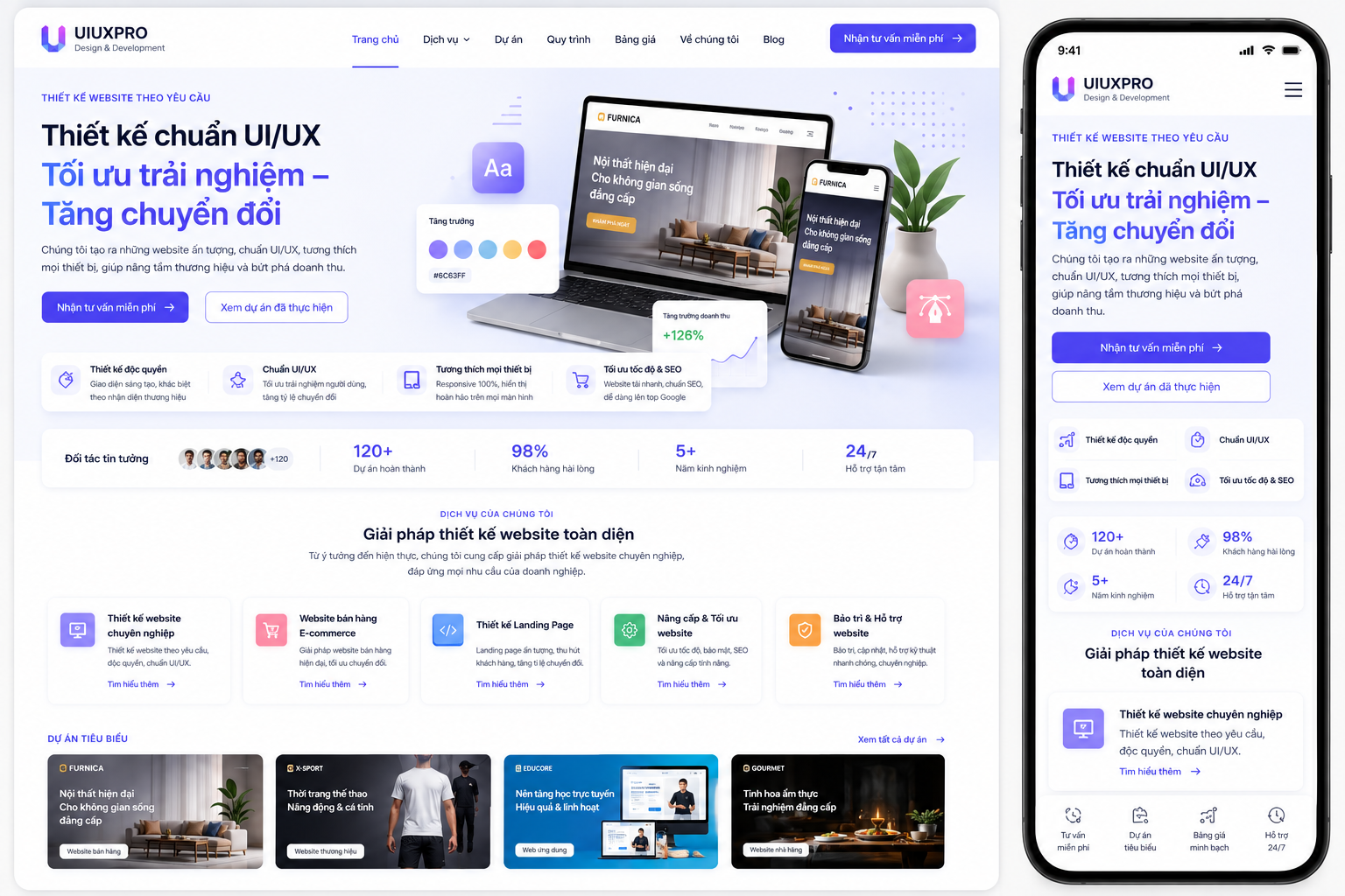 Website Thiết Kế Theo Yêu Cầu UI UX độc quyền